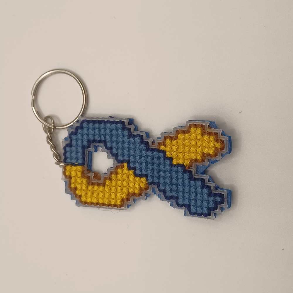 Blue and Yellow Fish Keychain